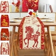 thumbnail image 7 of Summercome Chinese New Year Table Runner 2026 - 13x72 Inch Lunar New Year of The Horse Decorations Spring Festival Kitchen Dining Table Decor for Holiday Party, Indoor Outdoor Home Decorations, 7 of 7
