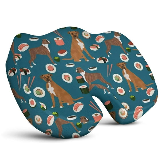 Premium Dog Pattern Memory Foam Seat Cushion Ergonomic Chair Pad for Office Chair, Car, Airplane & Bleachers Sciatica, Tailbone Hip & Back Pain Relief - Chair Cushion for Long Office Workers.