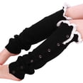 thumbnail image 3 of lnmuld Cute Leg Warmers Women's Knit Leg Warmer Socks with Decorative Lace Trim and Secure Button Closure for Cozy Comfort Size:One Size, 3 of 4