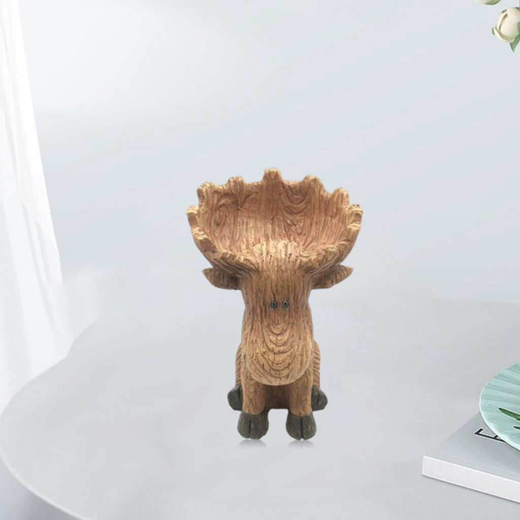 Axioma Deer Fairy Garden Statue Bird Feeder Bath for Outdoor Home Crafts Resin Yard Decor Garden Animal Sculpture Memorial Figurine