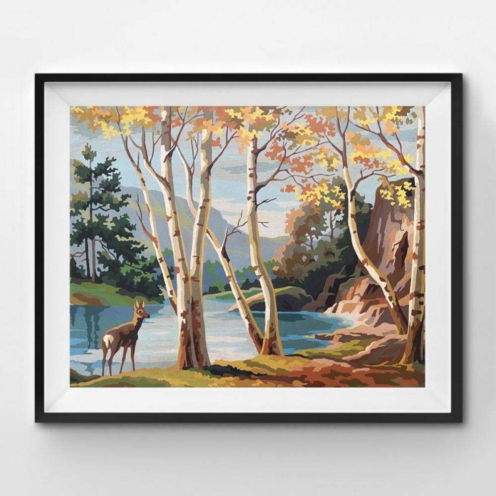 DIY Paint by Numbers Oil Painting Kit on Canvas Drawing Colorful