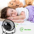thumbnail image 5 of 5.7 Inch (Approx. 14.5 cm) Mini High-Speed Personal Desk Fan, 4 Blades, Adjustable 360Â° Head Tilt, Durable Metal Construction, Great for Home, Dorm Room, Bedroom or Office, Black, 5 of 8