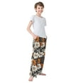 thumbnail image 4 of FORMRS Kids Pajama Pants with Pockets Size 13-14Y Boys Lounge Sleep Bottoms, Black Plaid Floral, 4 of 8