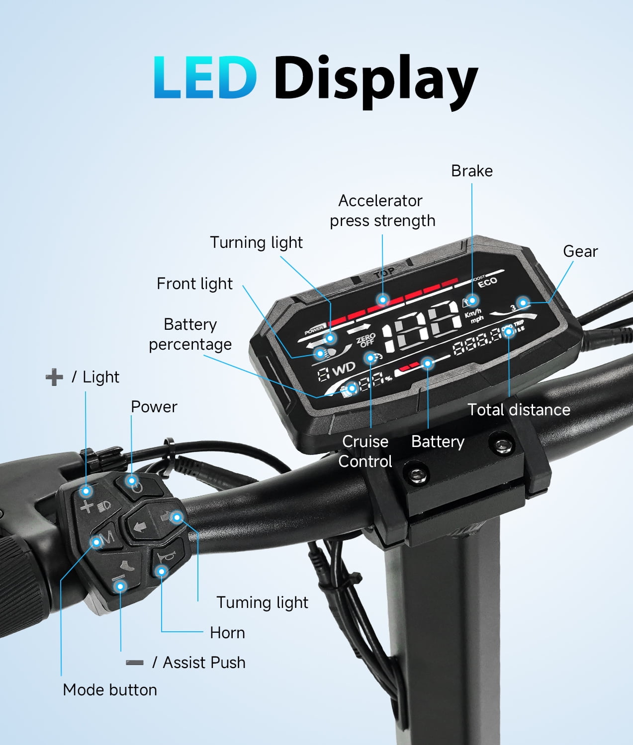 Baicycle G4 Adult Folding Electric Scooter (1600W/28MPH/40 miles/10-inch fat tires) - Black, UL2272 Certified Teen Electric Scooter