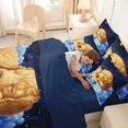 thumbnail image 5 of Homewish Lovely Golden Retriever 7-Piece Twin Bedding,Cartoon Dog Bedding Comforter Set,White Clouds Decor,Navy Blue Reversible, 5 of 8