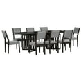 thumbnail image 6 of MAYEERTY Farmhouse 9-Piece Extendable Dining Table Set with 2 Leaves and 8 Chairs, Espresso, 6 of 9