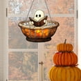 thumbnail image 2 of Halloween Decor Indoor ,Halloween Decorations Outdoor,Halloween Ghost Bathtub Suncatcher Cozy Stained Glass Style Window Decor With Book Cute Fall Ornament For Spooky Readers Relaxation Gift, 2 of 7