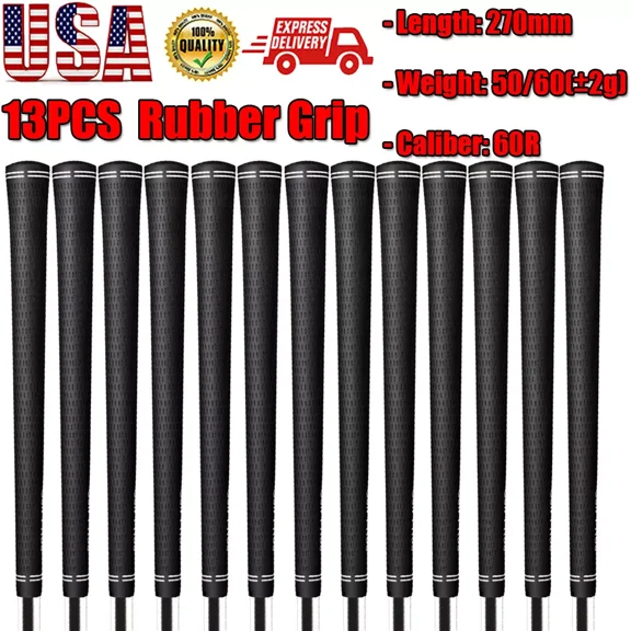 13 Pcs Golf Grip Natural Rubber Golf Non-Slip Club Grip Anti-Slip Grip 60R Midsize