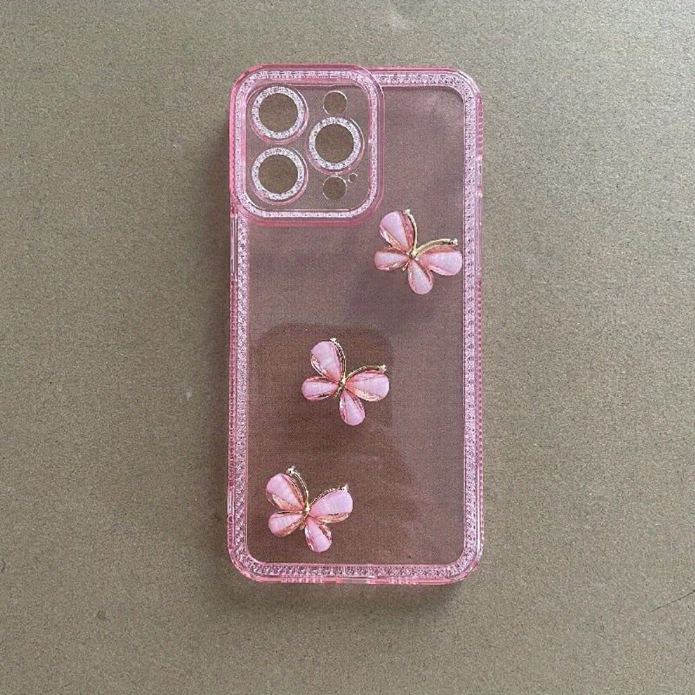 Rhinestone Butterfly Phone Case Cute for Women Girls Bling Glitter