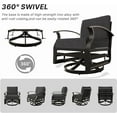 thumbnail image 7 of ALAULM 3 Piece Patio Outdoor Aluminum Metal Swivel Rocking Chair with 1 Coffee Table and 2 Black Padded Cushions Outdoor Metal Swivel Rocking Chair Furniture Conversation Set for Porch Garden, 7 of 7