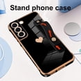 thumbnail image 4 of Designed for Samsung Galaxy S21 Plus 5G Case Black Love Hearts Design for Women Girl Men, Luxury Plating with Strap Stand Full Camera Lens Protection Bumper for Galaxy S21 Plus 5G, 4 of 6