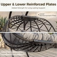thumbnail image 5 of RADIATA Double Egg Chair with Stand, 2 Person Egg Chair Outdoor Swing for Patio Garden, Handwoven Wicker Swing Egg Chair with 5-Inch Thick Cushion & Cover, 670lbs Capacity, Light Gray, 5 of 11