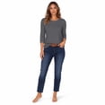 thumbnail image 4 of Women's 3/4 Sleeve Crew Neck Cotton T Shirts Soft Stretchy Casual Daily Wear Layering Tops Classic Fit, 4 of 8