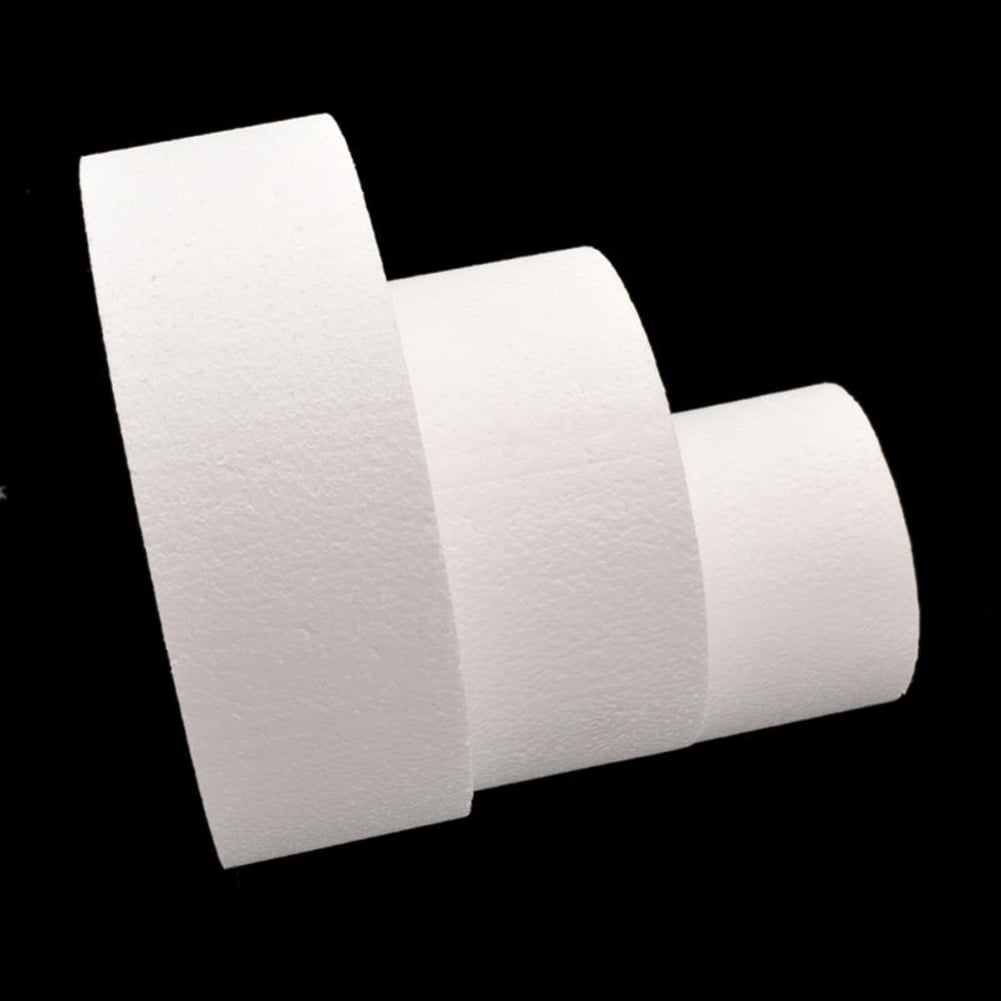 Dengjunhu 1PC Cake Foam Dummies for Wedding Supplies, Baby Shower, Birthday, White Foam Rounds