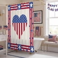 thumbnail image 5 of Independence Day Shower Curtain, 72" x 72", American Flag Love Heart Retro Waterproof Bathroom Curtain Washable Shower Curtain Set with 12 Hooks, 5 of 9