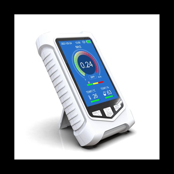 Air Quality Monitor, Ammonia Test Meter 3.5 Inch LCD NH3 Concentration Tester Ammonia Detector Ammonia Alarm Device,1X Air Quality Monitor 1X USB charging cable 1X manual
