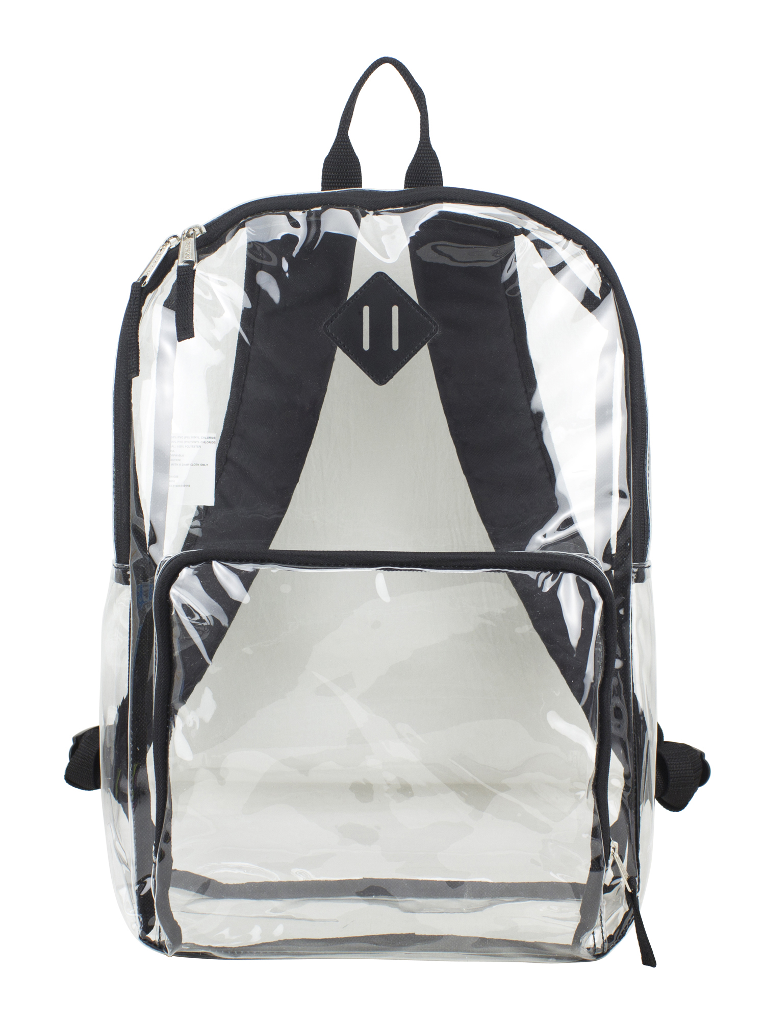 Eastsport Unisex Multi-Purpose Clear Backpack with Front Pocket, Adjustable Straps and Lash Tab Clear - image 3 of 6