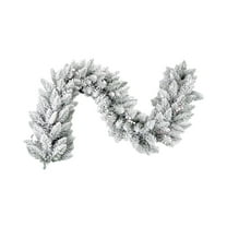 Bringstar 6ft Flocked Artificial Christmas Garland with Pine Cones and Red Berries, Green