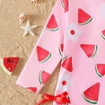 thumbnail image 7 of Ulanda Toddler Baby Girl Swimsuit One-Piece Long Sleeve Ruffle Floral Print Rash Guard Zipper Bathing Suit (Pink, 6-12 Months), 7 of 7