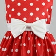 thumbnail image 5 of Girls Christmas Red Polka Dots Princess Bowknot Dress With Mouse Ears Headband, 5 of 7