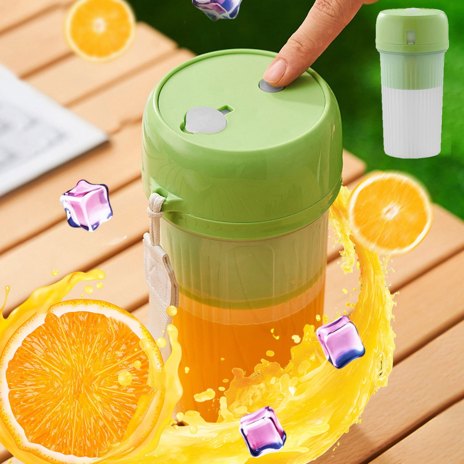 Portable Blender for Shakes & 340ml USB Rechargeable Blender 12-Blade Fruit Juicer PurpleGreenWhite Compact 19x10cm Easy-Clean Travel Blender
