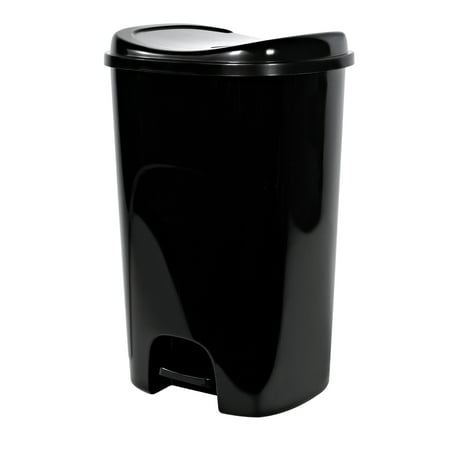 Hefty Step-On 13-Gallon Trash Can, Black