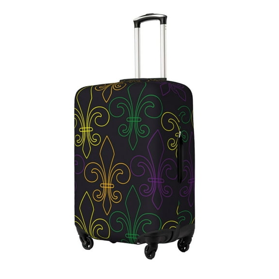 Hirioo Mardi Gras Carnival for Elasticity Suitcase Cover (No luggage Included) Durable Luggage Protector Fits 18-32 Inch Luggage-Small