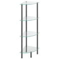 thumbnail image 7 of mDesign Glass Corner 4-Tier Storage Organizer Tower Cabinet - Dark Gray/Clear, 7 of 7