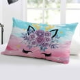 thumbnail image 5 of Purple Rose Antlers Throw Pillow Cover 20 x 26 Inch Decorative Pillow Cover Abstract Art Teal Pink Fancy Flowers Lumbar Pillowcase Seasonal Rectangle Cushion Case for Couch Sofa Bed Living Room, 5 of 7
