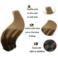 thumbnail image 2 of Hotbanana Clip in Hair Extensions Brown Real Remy Human Hair Weave Double Weft Full Head 14-24 inch 7pcs, 2 of 5
