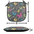 thumbnail image 4 of Zebra Print Chair Seating Cushion, Colorful Butterflies on Zebra Abstract Print Summer Jungle Floral Art, Soft Seat Pads for Office with Anti-slip Backing, 16"x16", Yellow Blue Pink, by Ambesonne, 4 of 7