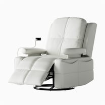 MAMAZING Nursery Rocking Chair Swivel Glider Oversized Recliner with Pockets Electric Power Baby Nursing Chair White