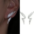 thumbnail image 2 of Sparkling Drop Earrings Wing Earrings Asymmetrical Women Studs Earrings Female Fashion Earrings Perfect for Daily Wear, 2 of 7