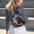 thumbnail image 5 of Disketp Night Sky Bald Eagle print Canvas Backpack Lightweight Travel Daypack Student Rucksack Laptop Backpack-Medium, 5 of 5