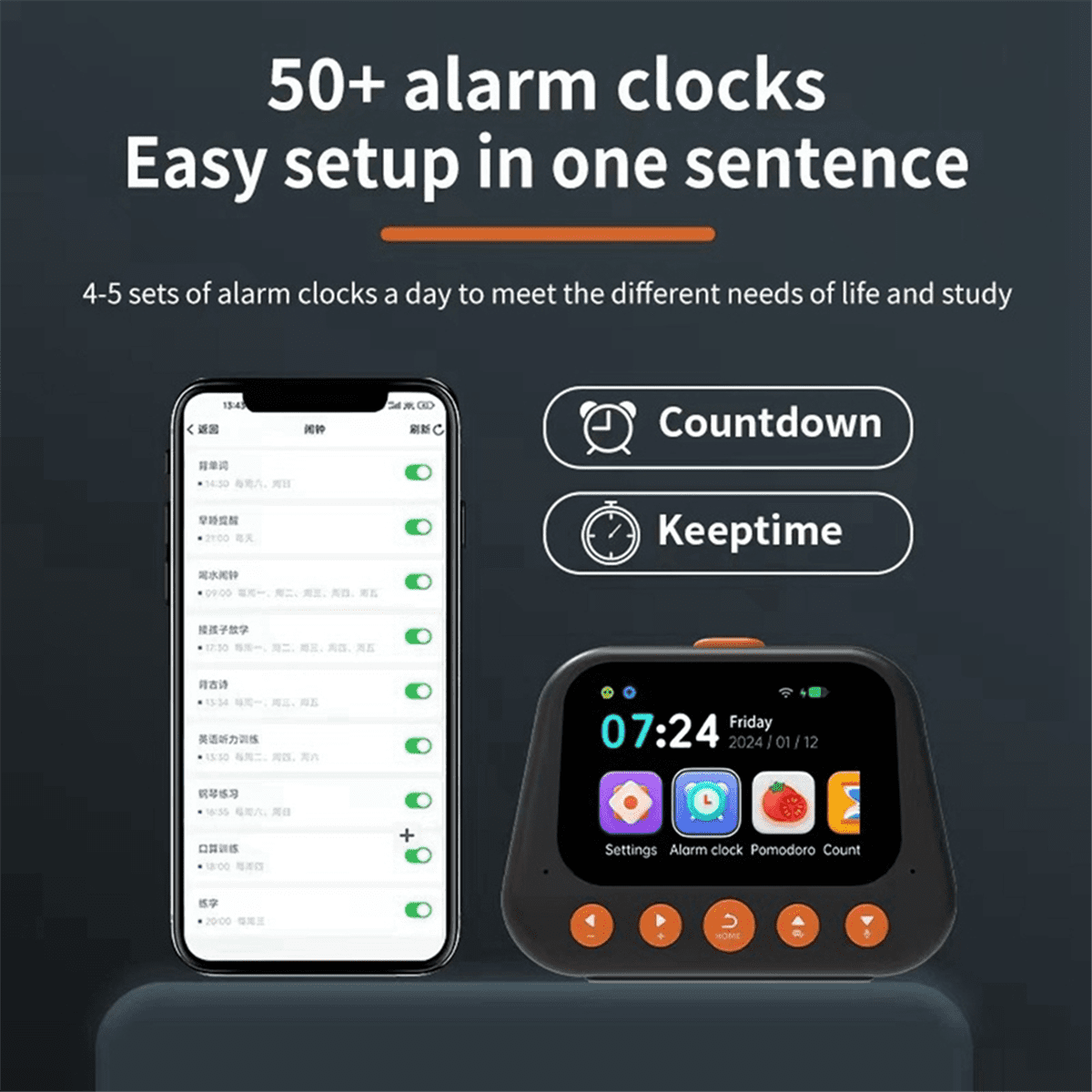 NEW Children'S AI Intelligent Alarm Clock Multifunctional Voice Dialogue Machine Time Management Self-Disciplined B