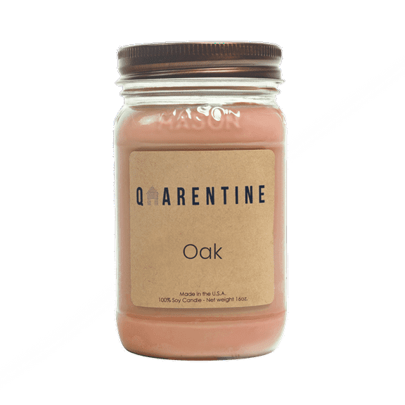 Natural Organic Oak Soy Wax Candle 16oz, Woody & Floral Scent, Aromatherapy & Massage Oil - Quarentine Essentials by Carla Miles