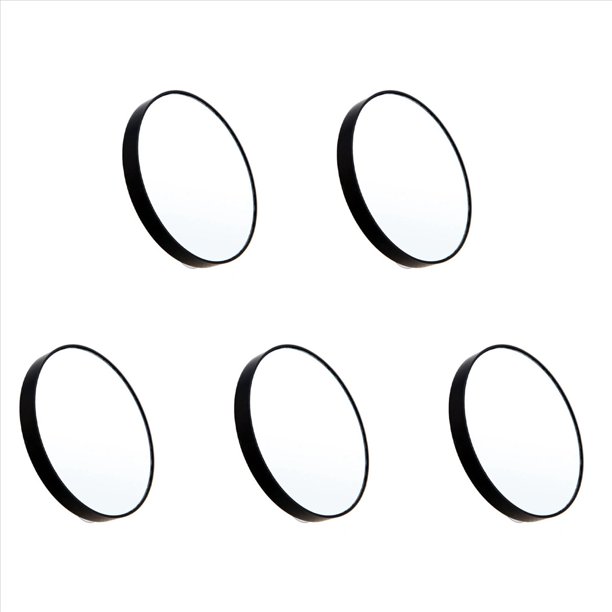 5piezas 10X Maquillaje Espejo De Aumento Espejo Con Dos Ventosas Maquillaje Herramientas Espejo Redondo Espejo Grande Diez Veces De Aumento Negro