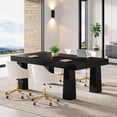 thumbnail image 5 of Tribesigns Table de Conférence 5 Pi, Table de Réunion Rectangulaire Robuste avec 4 Pieds Effilés, Bureau de Bureau Industriel Moderne pour la Maison, Usage Professionnel (Noir), 5 of 5