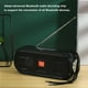 thumbnail image 5 of Injueey Altavoz Bluetooth portátil inalámbrico estéreo bajo caja de música altavoz exterior soporte TF/FM Radio/USB/AUX con linterna Cables de audio/vídeo Negro, 5 of 6