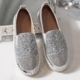 thumbnail image 7 of BXSRUTA Women's Rhinestone Embellished Slip on Loafers Round Toe Thick Comfort Casual Shoes, 7 of 7
