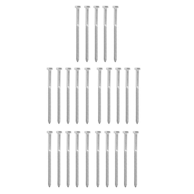 Wood Self Tapping Screw, Hex Lag Screws 25PCS Durable Neat Excellent DIN571 Standard For Carpentry
