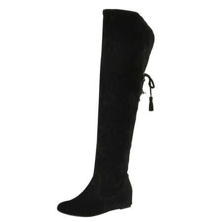 

eileial Thigh High Boots for Women Fashion Large Size Boots Women Autumn Long Tube Low Heeled Shoes Boots Knight Boots Over The Knee Boots Black 8