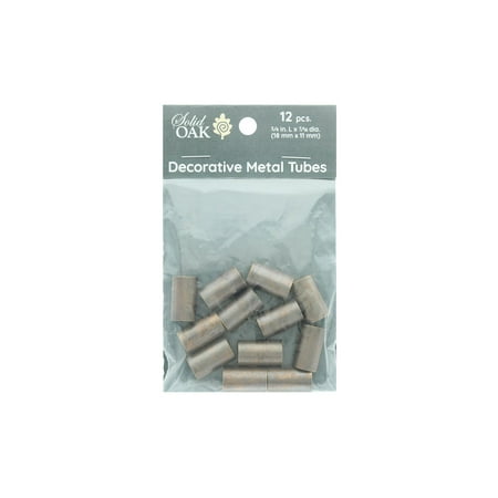 UPC: 0845227052452 | Solid Oak Antiqued Coppery Metal Tubes Sm 12pc