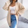 thumbnail image 3 of Womens Fall Fashion 2022! QLEICOM Sweaters for Women, Women's Fashion Autumn Winter Solid Color Pocket Long Sleeve Cardigan Sweater Jacket Tops On Clearance, 3 of 6