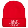 thumbnail image 5 of Keep America Great Three Line Letters Embroidered Long Beanie - Red OSFM, 5 of 5