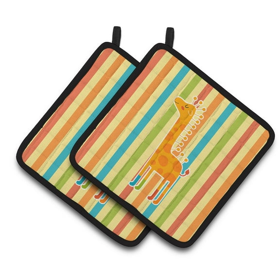 Giraffe in Socks Pair of Pot Holders