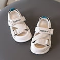 thumbnail image 4 of Splozh Toddler Boys Sandals Comfort Open Toe Non Slip Sandal Adjustable Back Strap Summer Beach Pool Shoes Outdoor,White 12, 4 of 6