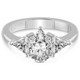 thumbnail image 3 of 3 Carat IGI Certified Pear Shape Lab Grown Diamond Engagement Ring | 14K White Gold |Caroline Three Stone Side Trillion Diamond Ring | FG-VS1-VS2 Quality Friendly Diamonds, 3 of 5