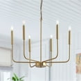 thumbnail image 2 of Modern 6-Light Candle Style Kitchen Island Chandelier Gold, 2 of 5