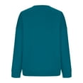thumbnail image 4 of IROINNID Deals Sweatshirt for Women Long Sleeve Round Neck Sweatshirt Loose Fit Oversize Pullover Fall Warm Basic Tops,Blue, 4 of 6